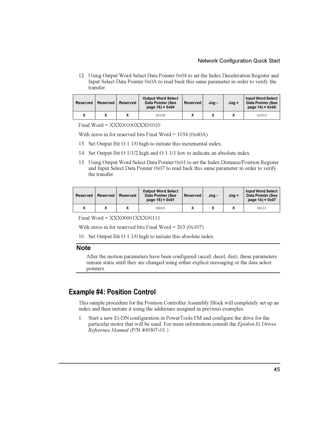 Emerson 400501-08 manual Example #4 Position Control 