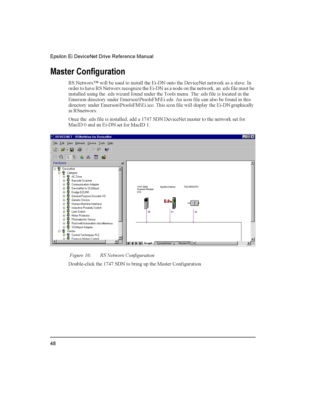 Emerson 400501-08 manual Master Configuration, RS Networx Configuration 