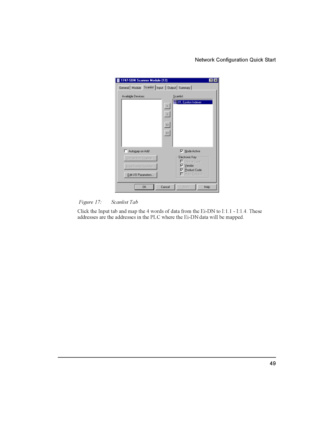 Emerson 400501-08 manual Scanlist Tab 