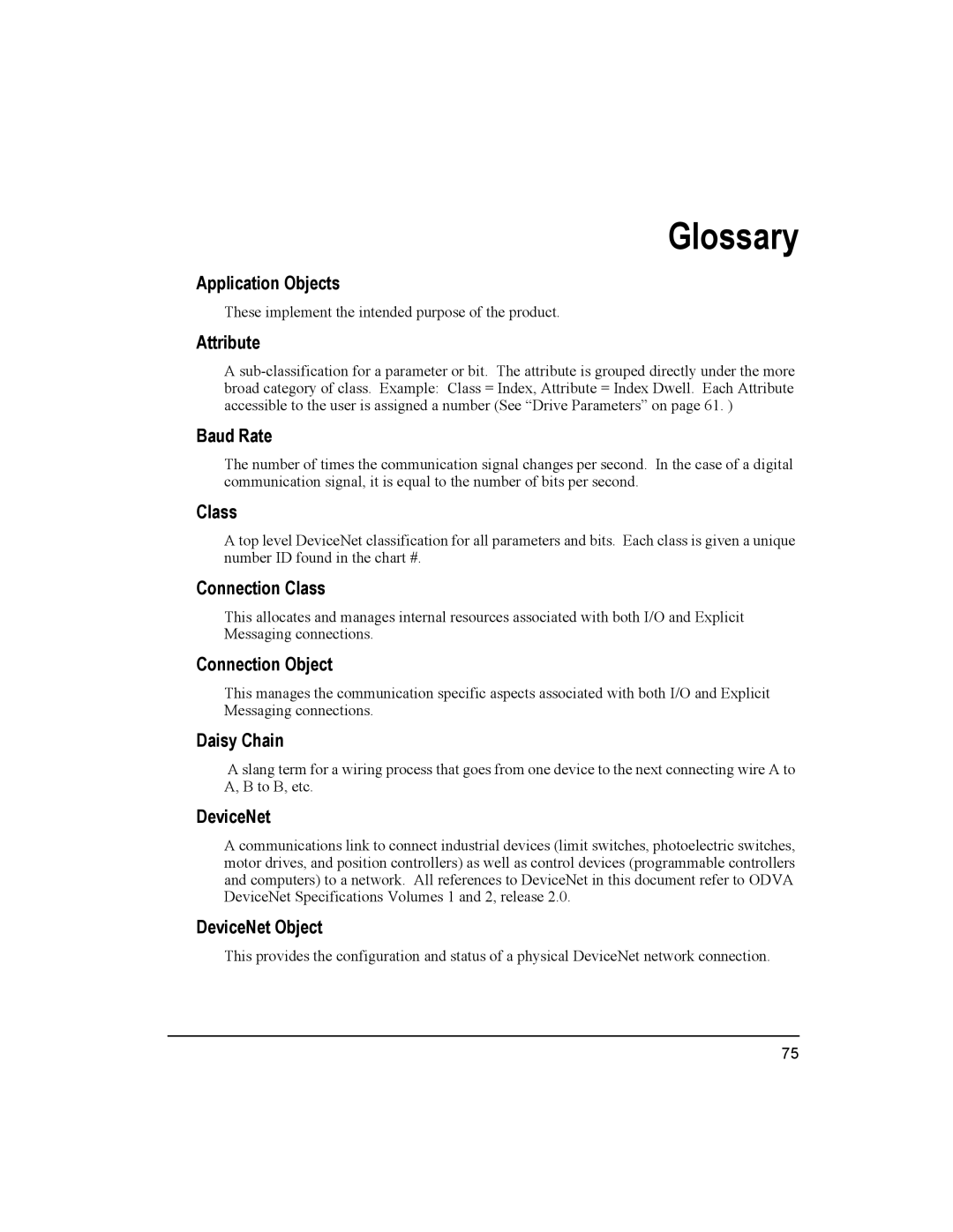 Emerson 400501-08 manual Glossary 