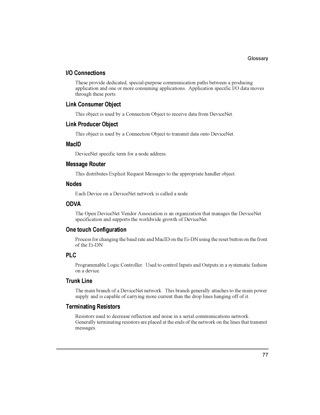 Emerson 400501-08 Connections, Link Consumer Object, Link Producer Object, Message Router, Nodes, One touch Configuration 