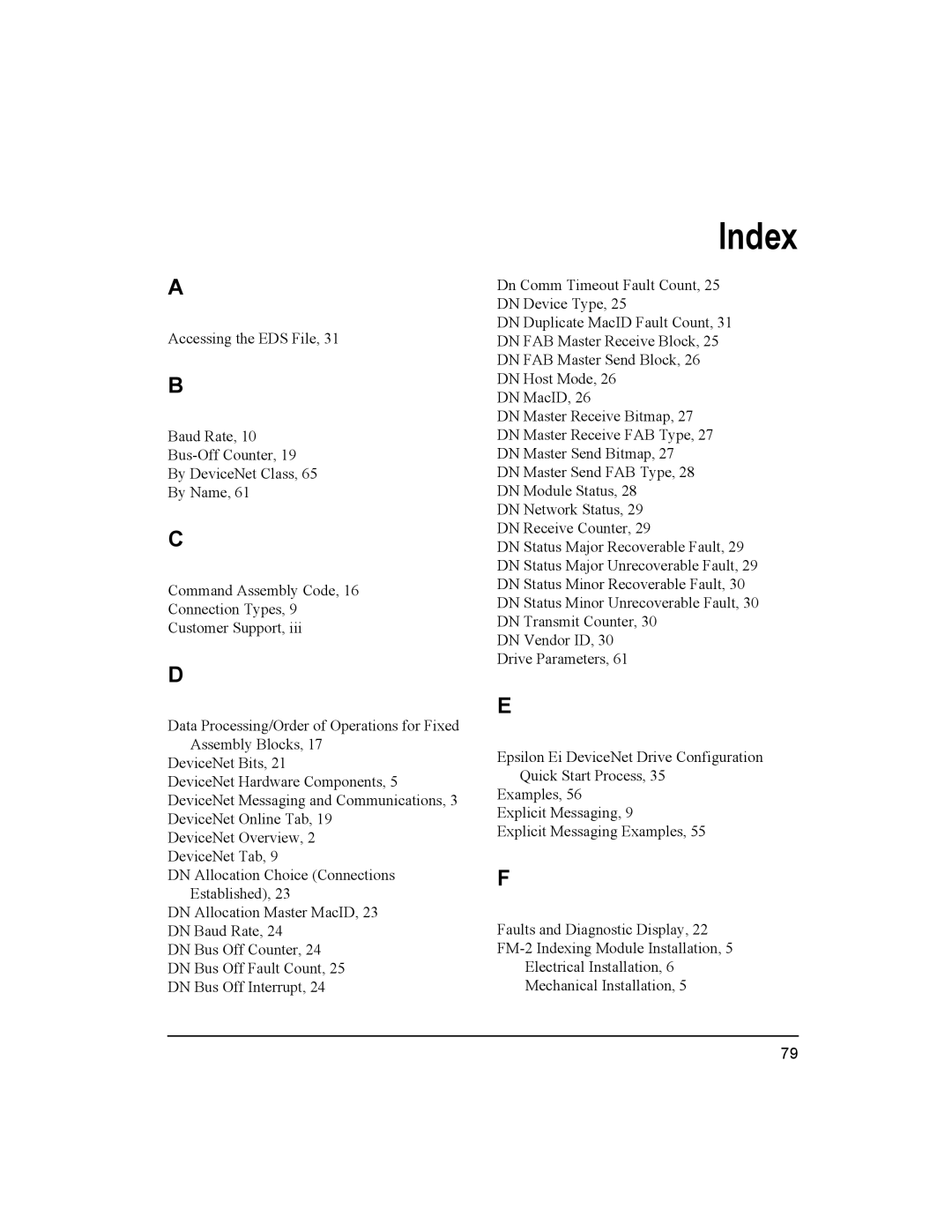 Emerson 400501-08 manual Index 