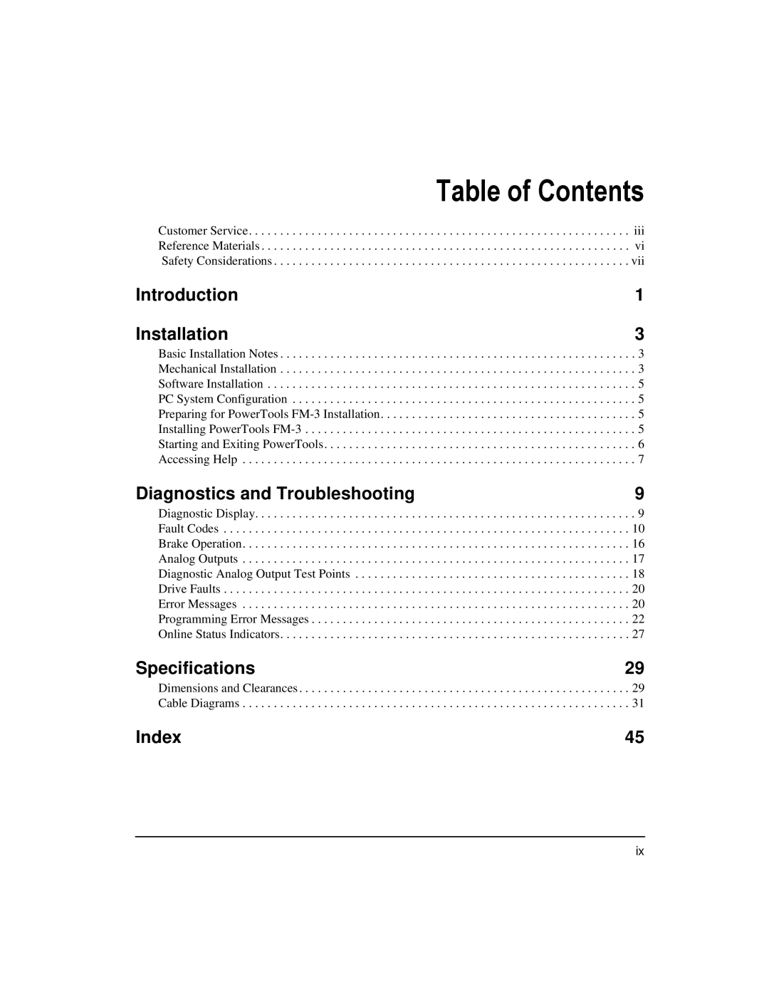 Emerson 400508-02 installation manual Table of Contents 