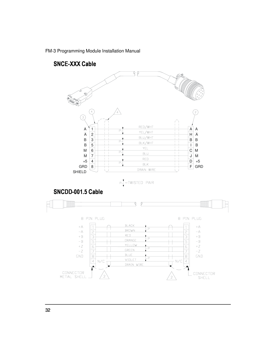Emerson 400508-02 installation manual SNCE-XXX Cable, SNCDD-001.5 Cable, FM-3 Programming Module Installation Manual 
