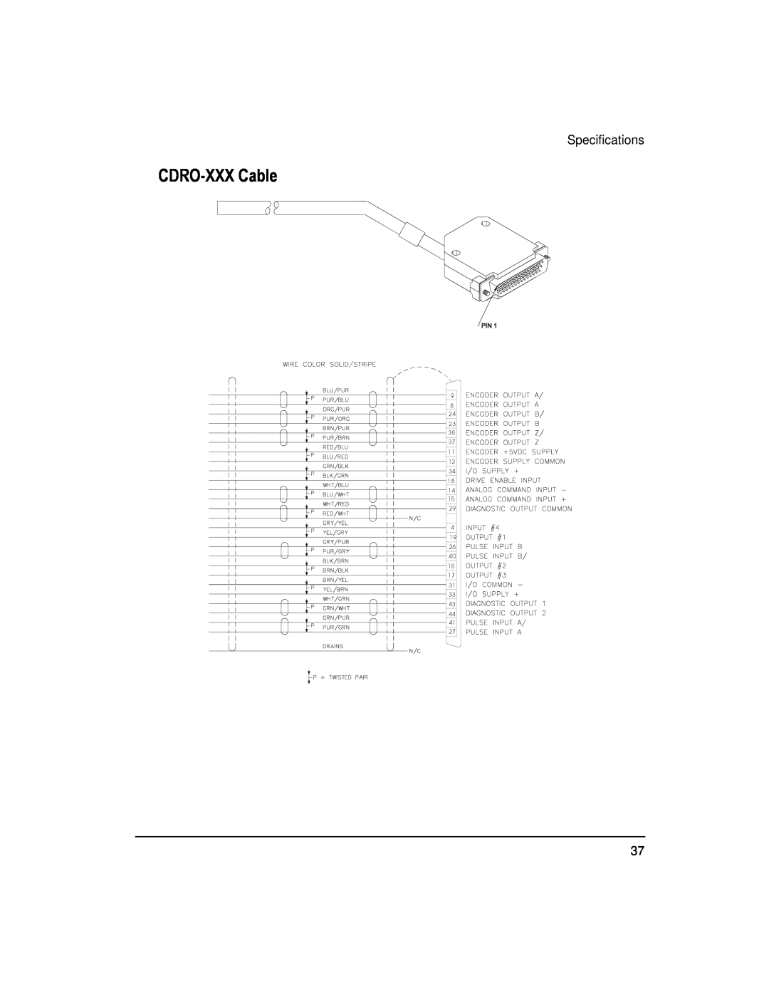 Emerson 400508-02 installation manual CDRO-XXX Cable, Specifications 