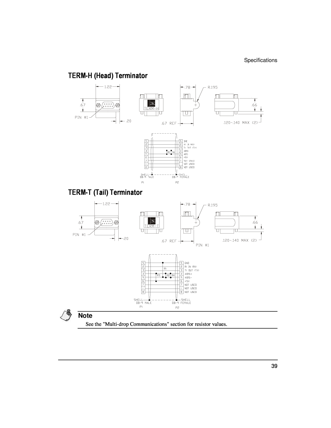 Emerson 400508-02 installation manual TERM-H Head Terminator TERM-T Tail Terminator, Specifications 
