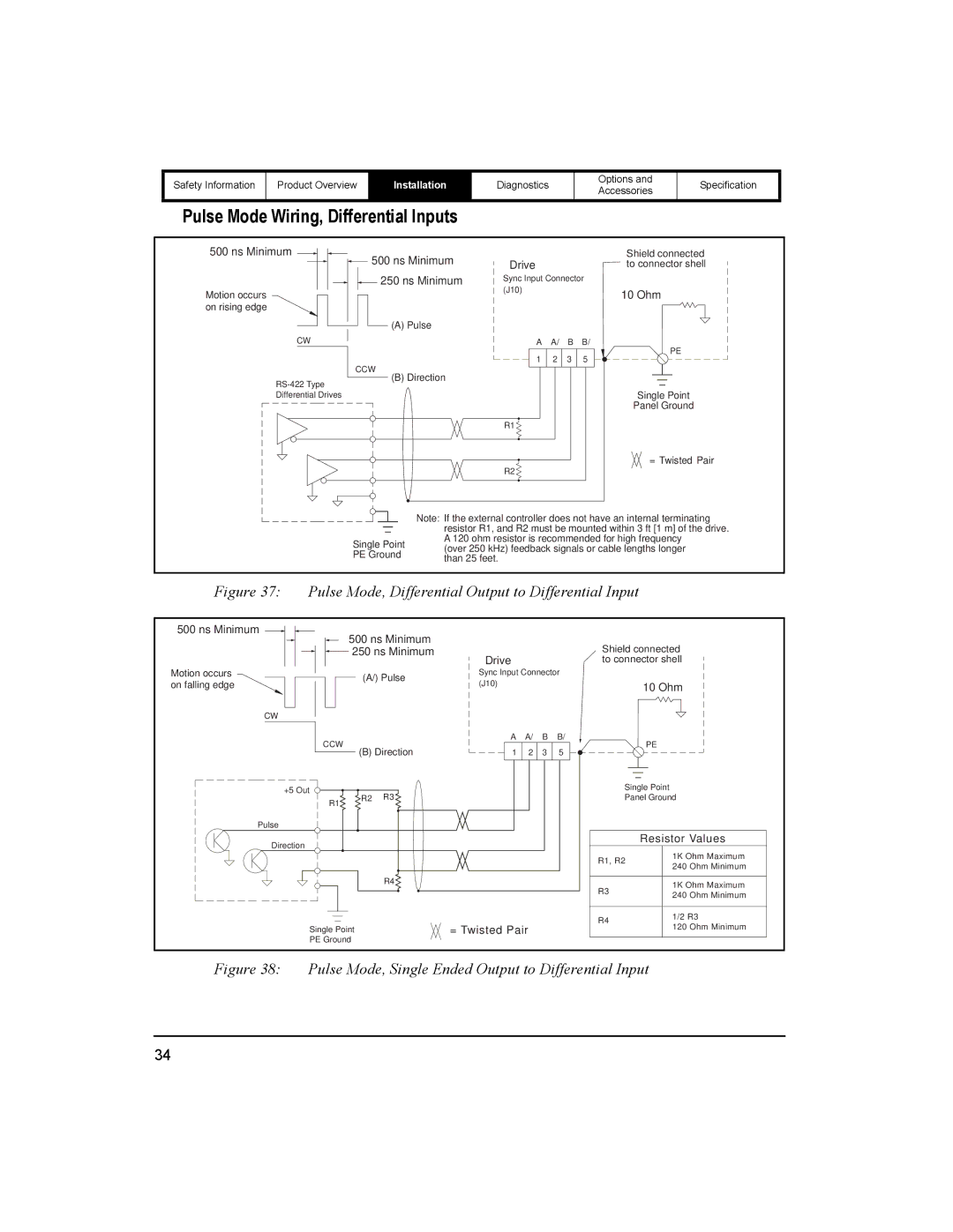 Emerson 400518-01 installation manual Pulse Mode Wiring, Differential Inputs, Ns Minimum 