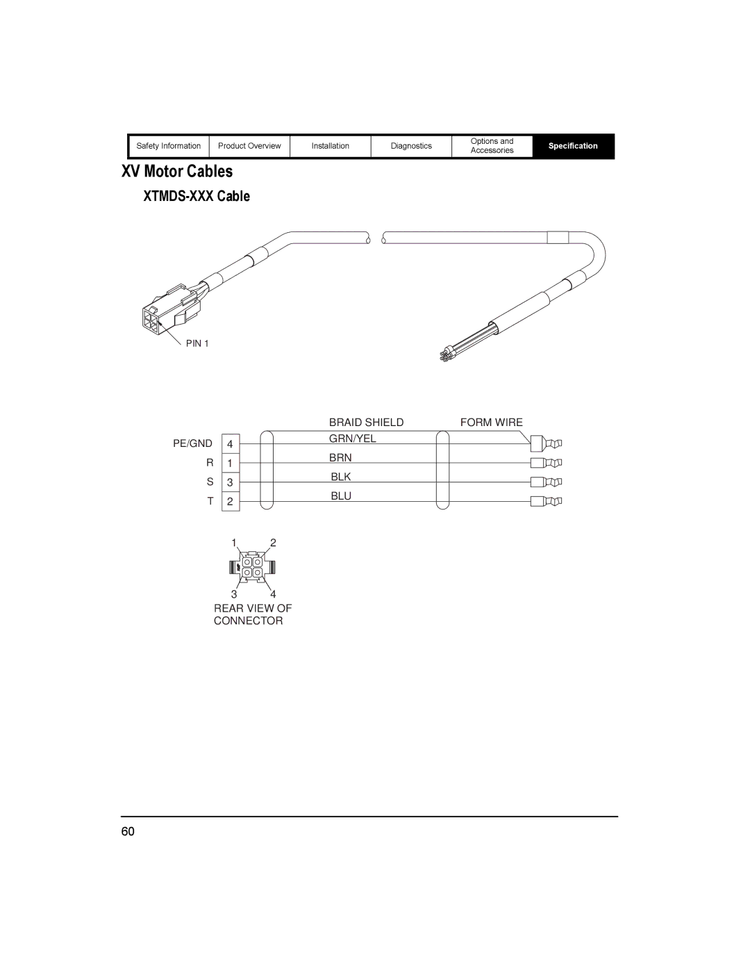 Emerson 400518-01 installation manual XV Motor Cables, XTMDS-XXX Cable 