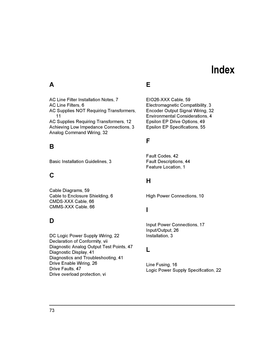 Emerson 400518-01 installation manual Index 