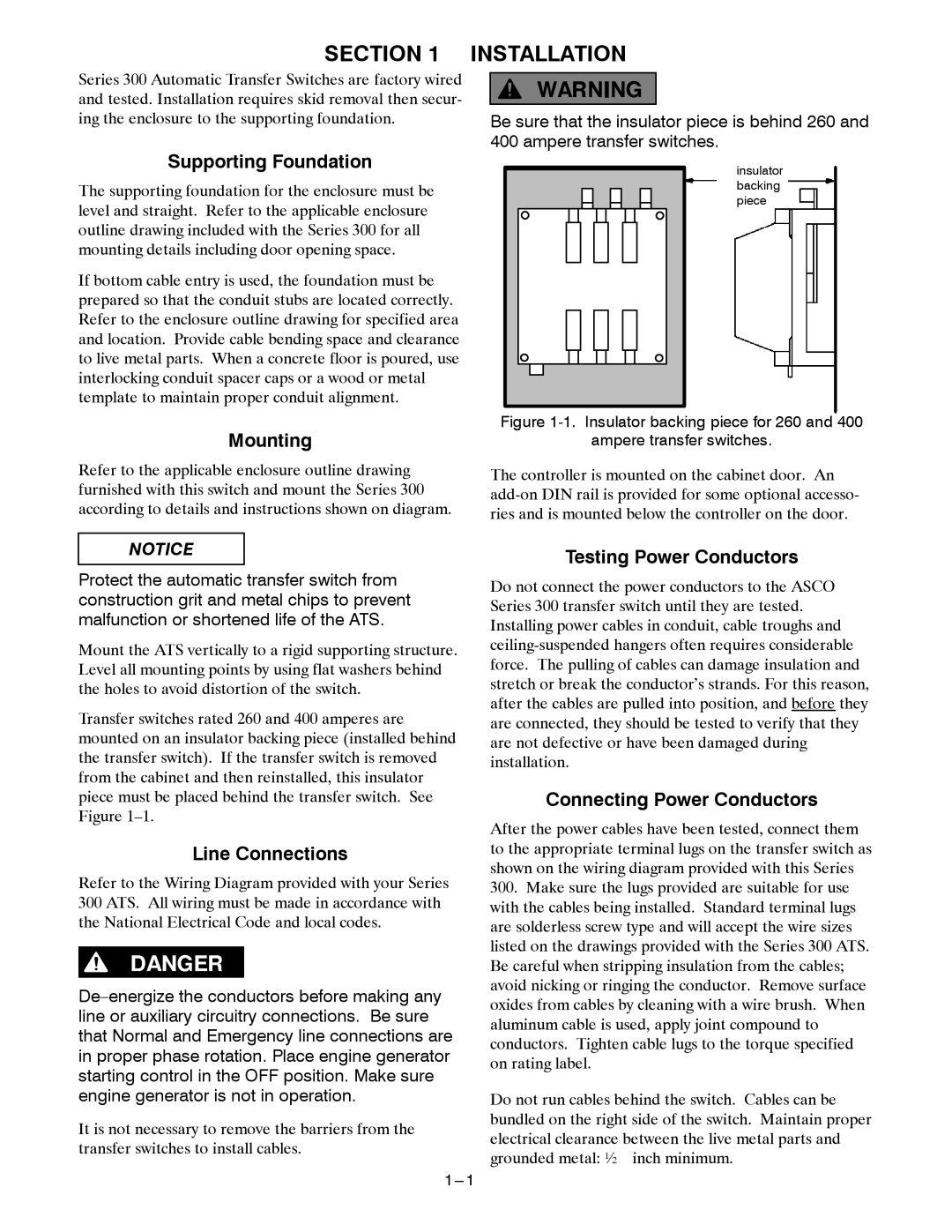 Emerson 400A manual Installation 