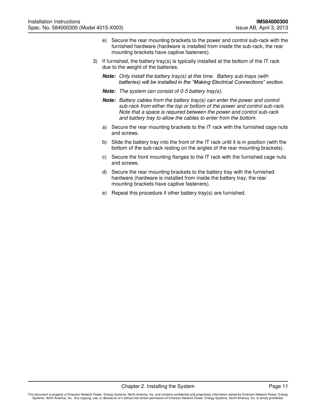 Emerson 4015 installation instructions IM584000300 