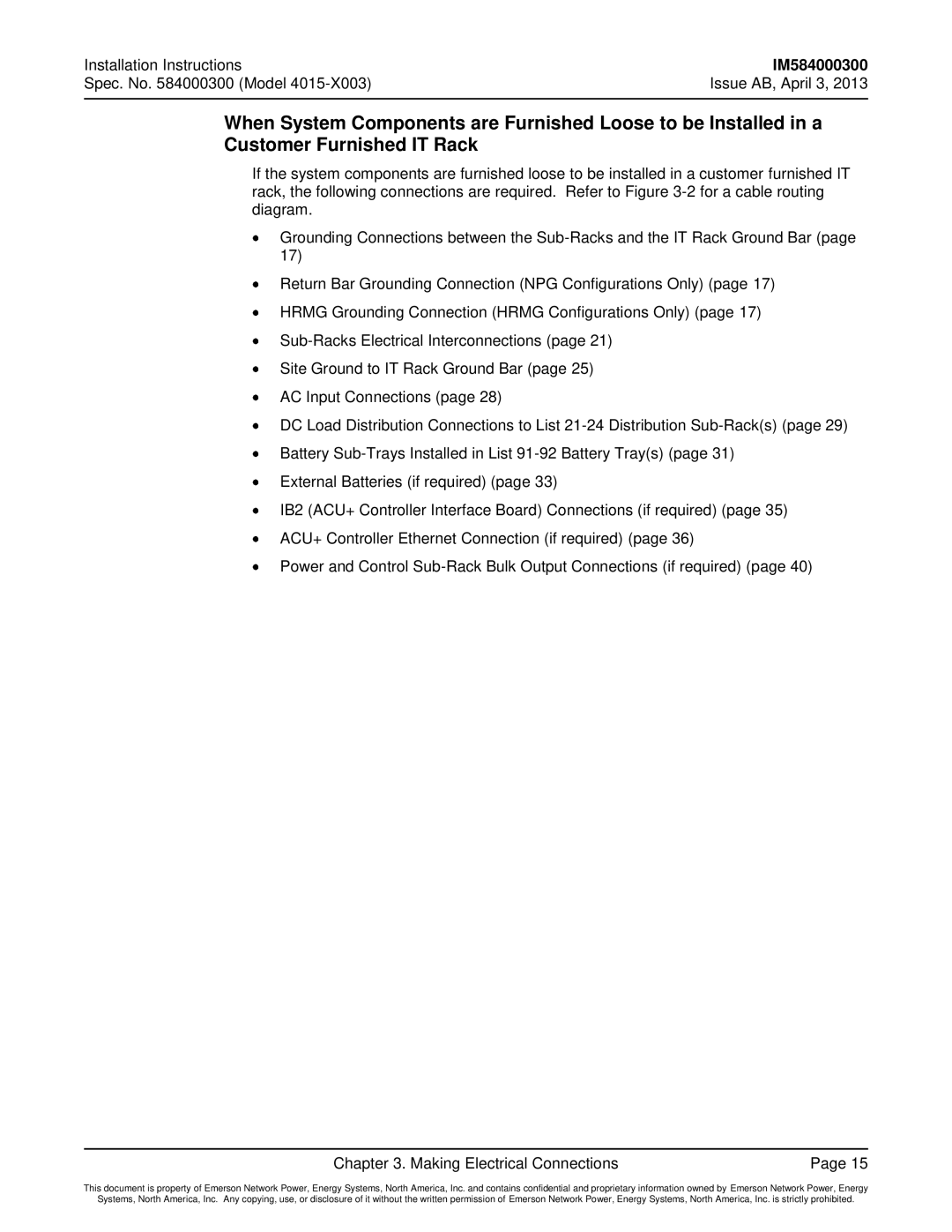 Emerson 4015 installation instructions IM584000300 