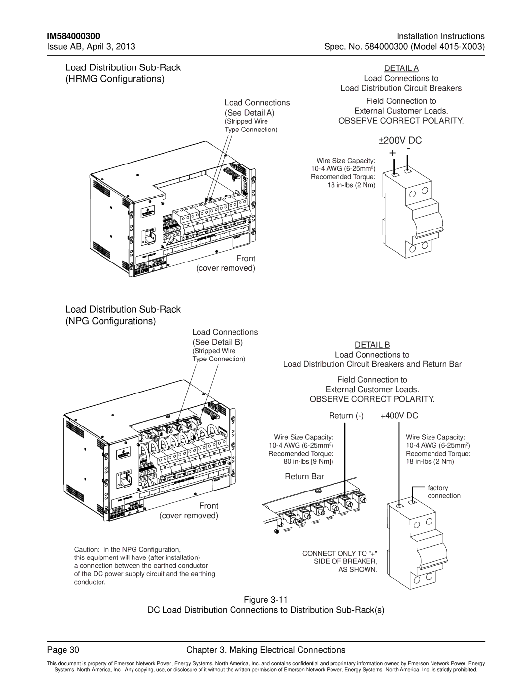 Emerson 4015 installation instructions Load Distribution Sub-Rack 