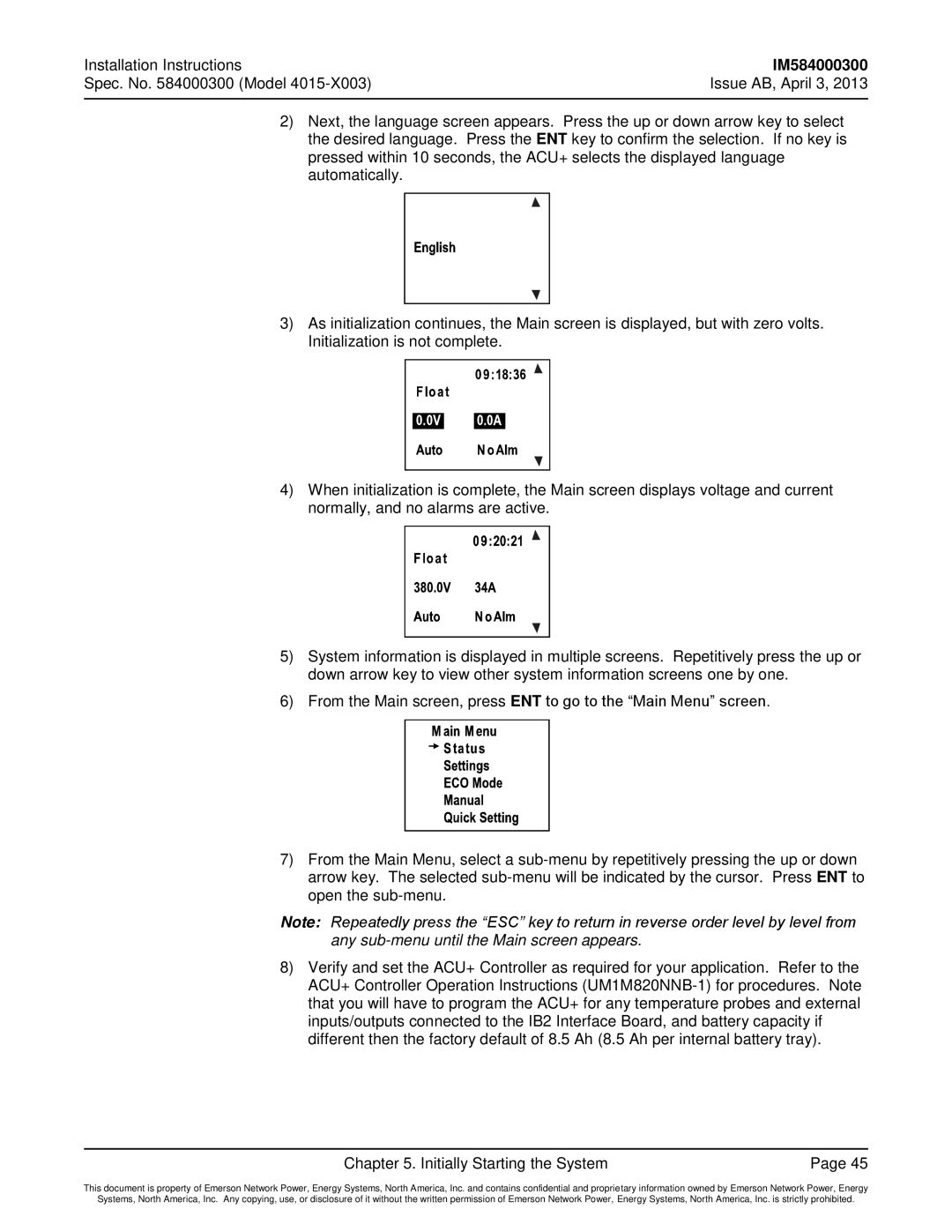 Emerson 4015 installation instructions IM584000300 