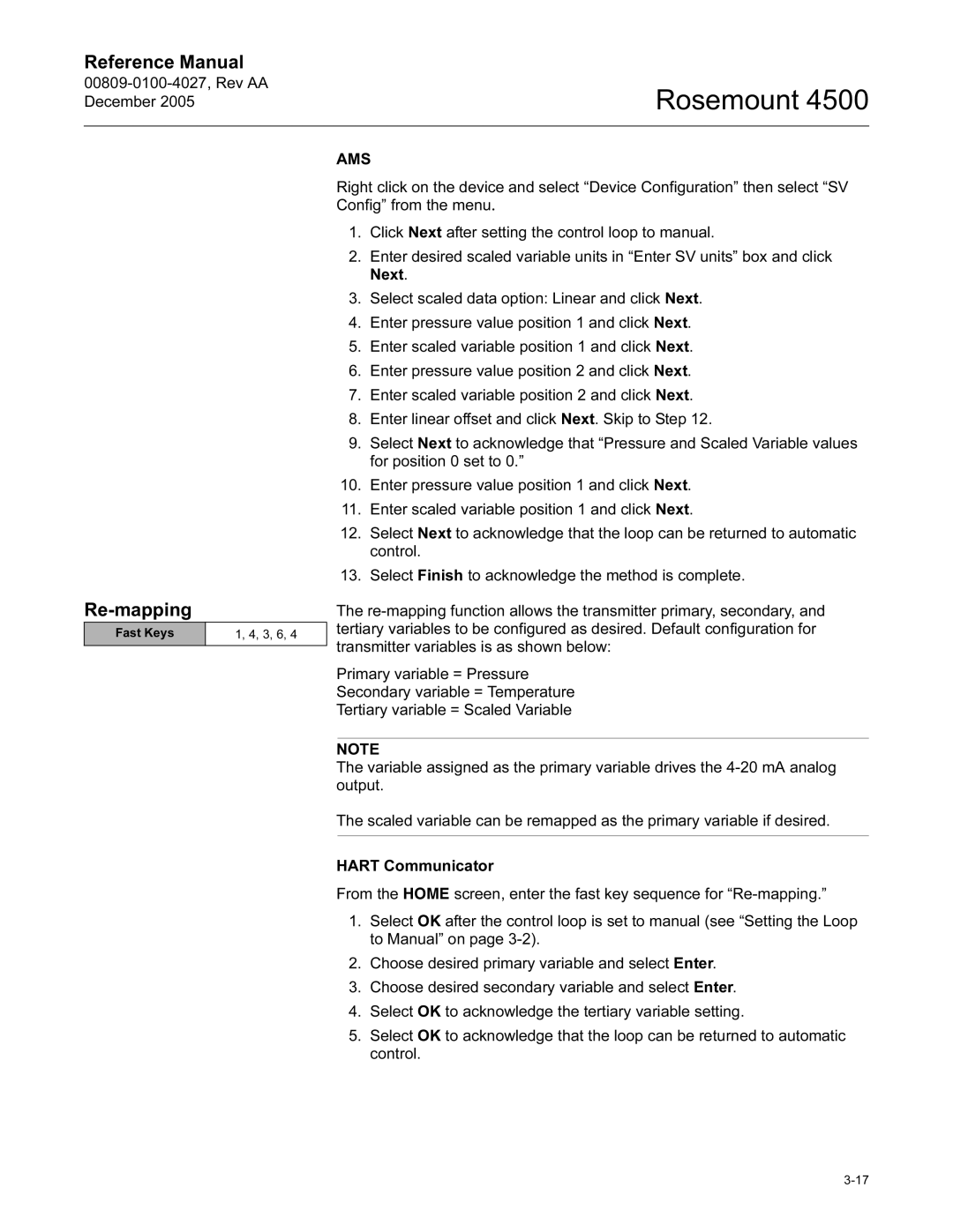 Emerson 4500 manual Re-mapping 