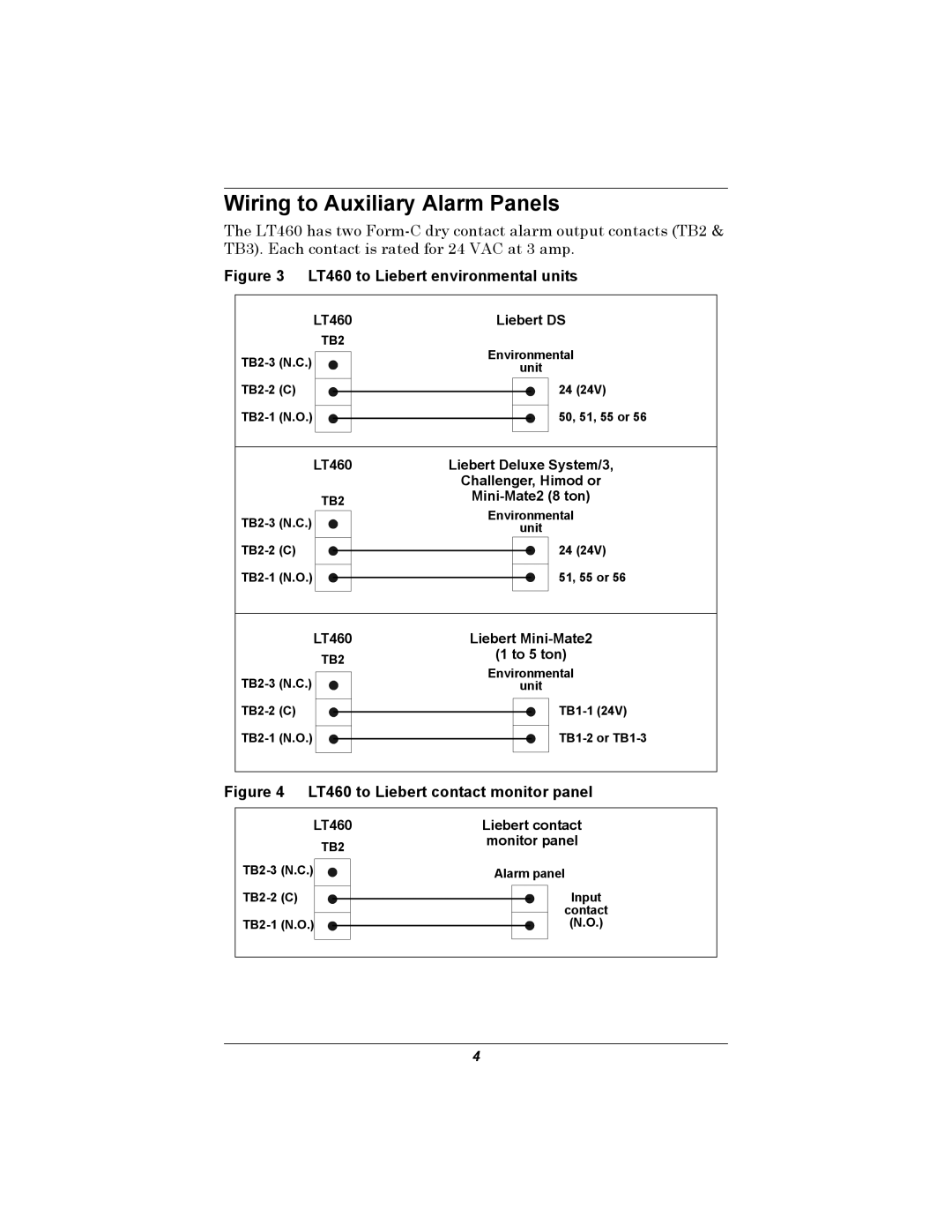 Emerson 460 installation manual Wiring to Auxiliary Alarm Panels, To 5 ton 