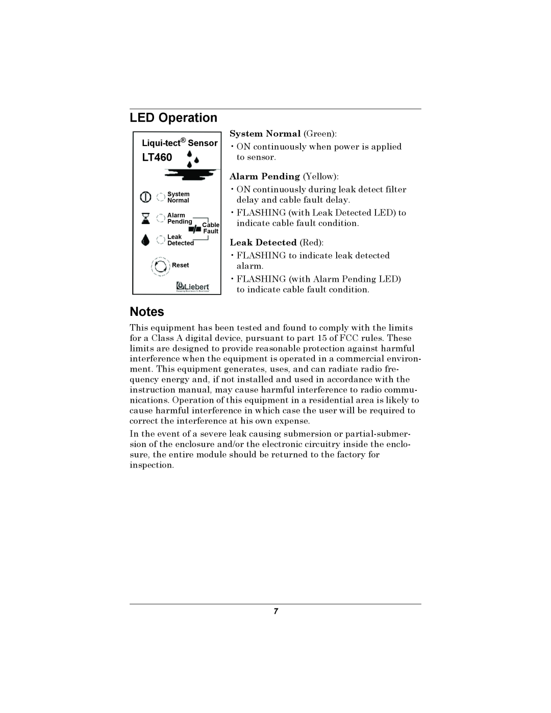 Emerson installation manual LED Operation, LT460 