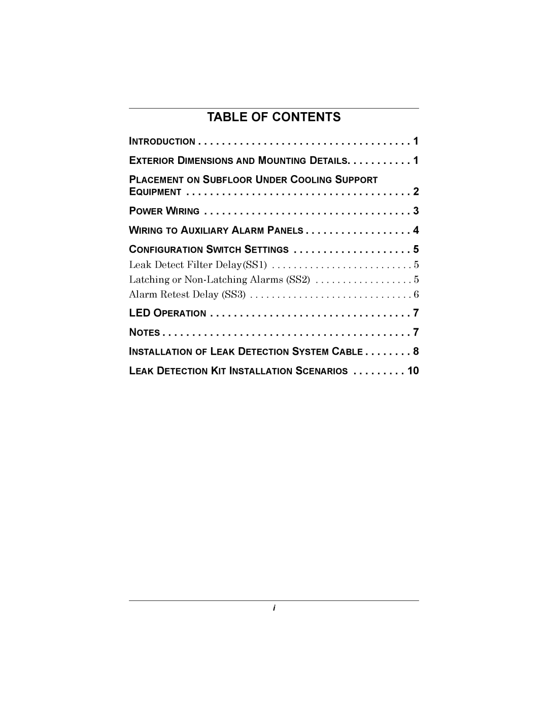 Emerson 460 installation manual Table Of Contents 