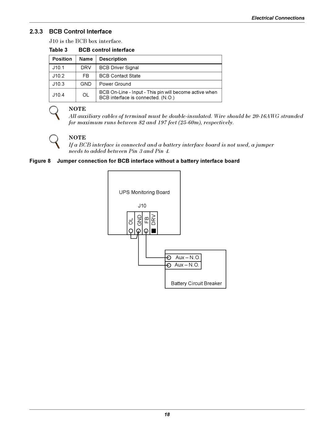 Emerson 480V user manual BCB Control Interface, BCB control interface 