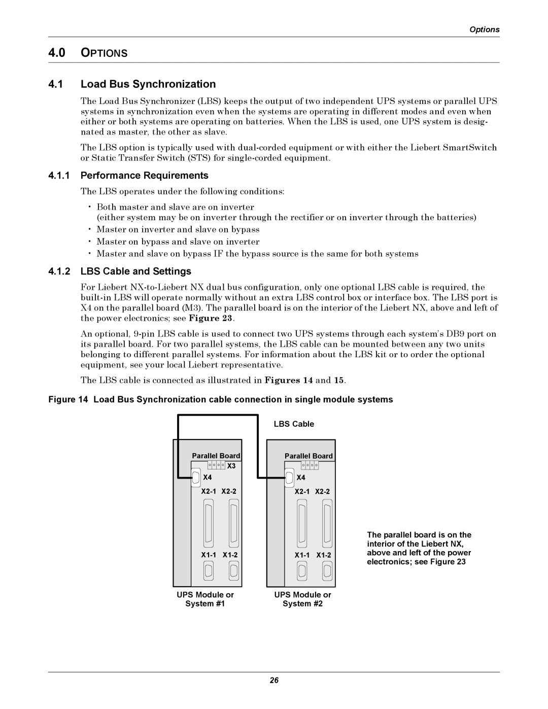 Emerson 480V user manual Load Bus Synchronization, Performance Requirements, LBS Cable and Settings, System #2 