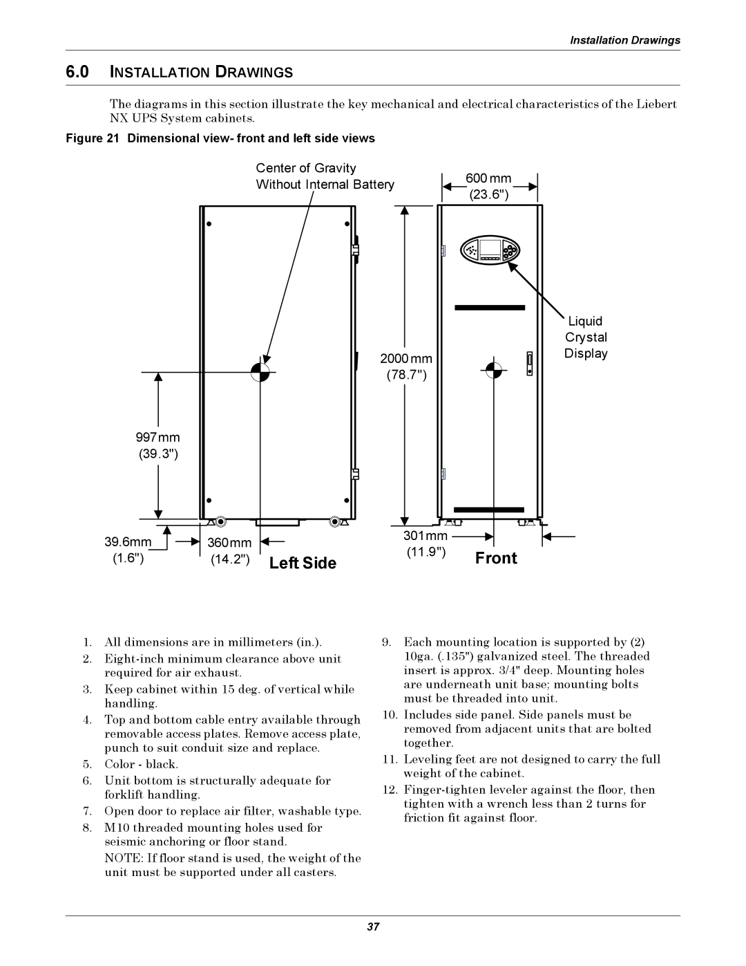 Emerson 480V user manual Left Side 