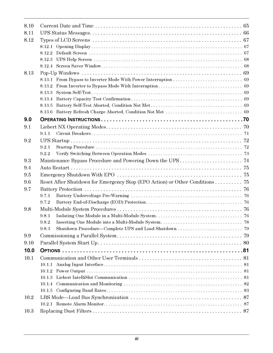 Emerson 480V user manual Operating Instructions, Pop-Up Windows 