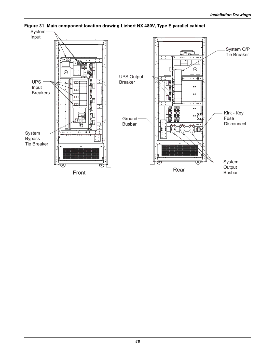 Emerson 480V user manual Front Rear, System 