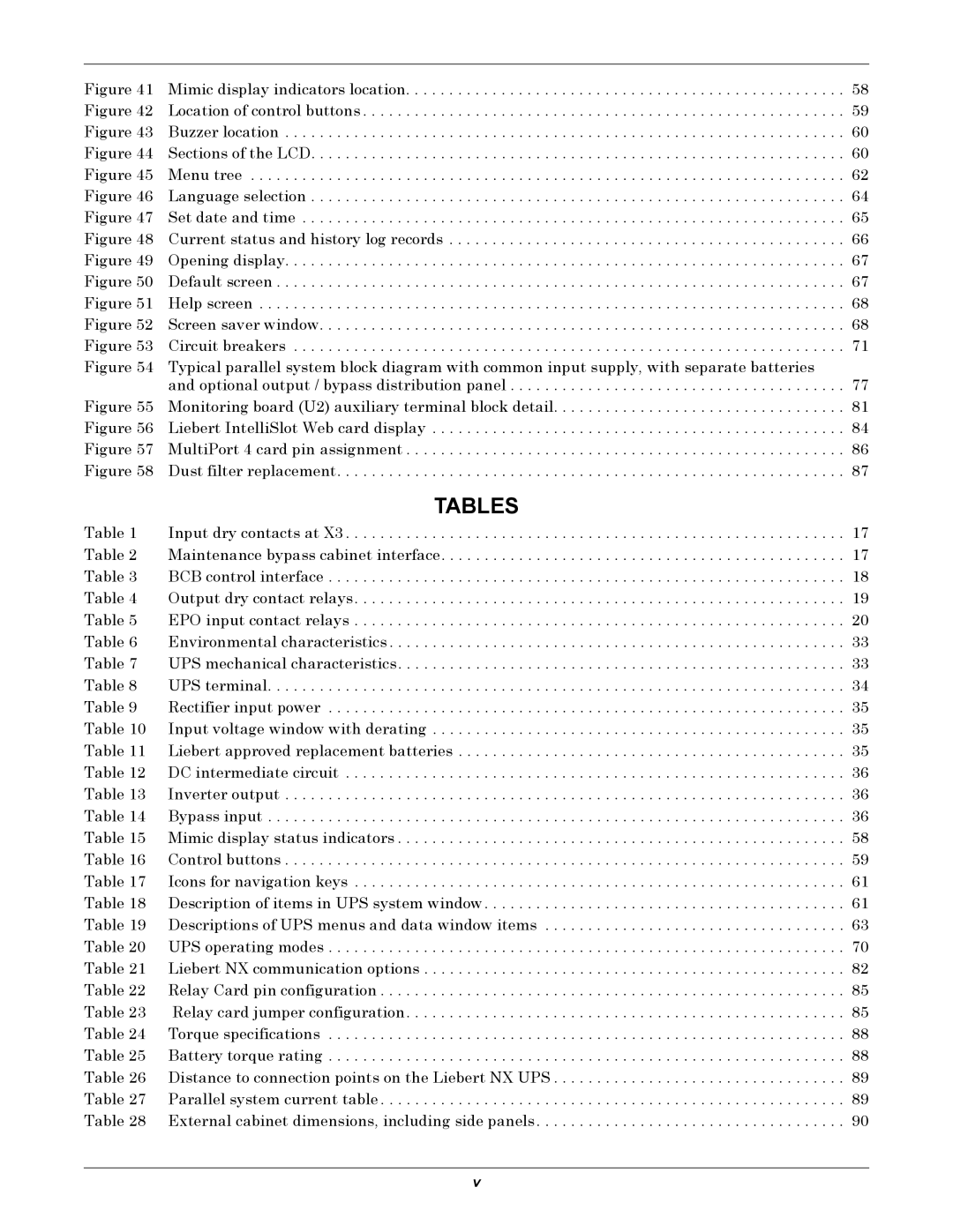 Emerson 480V user manual Tables 