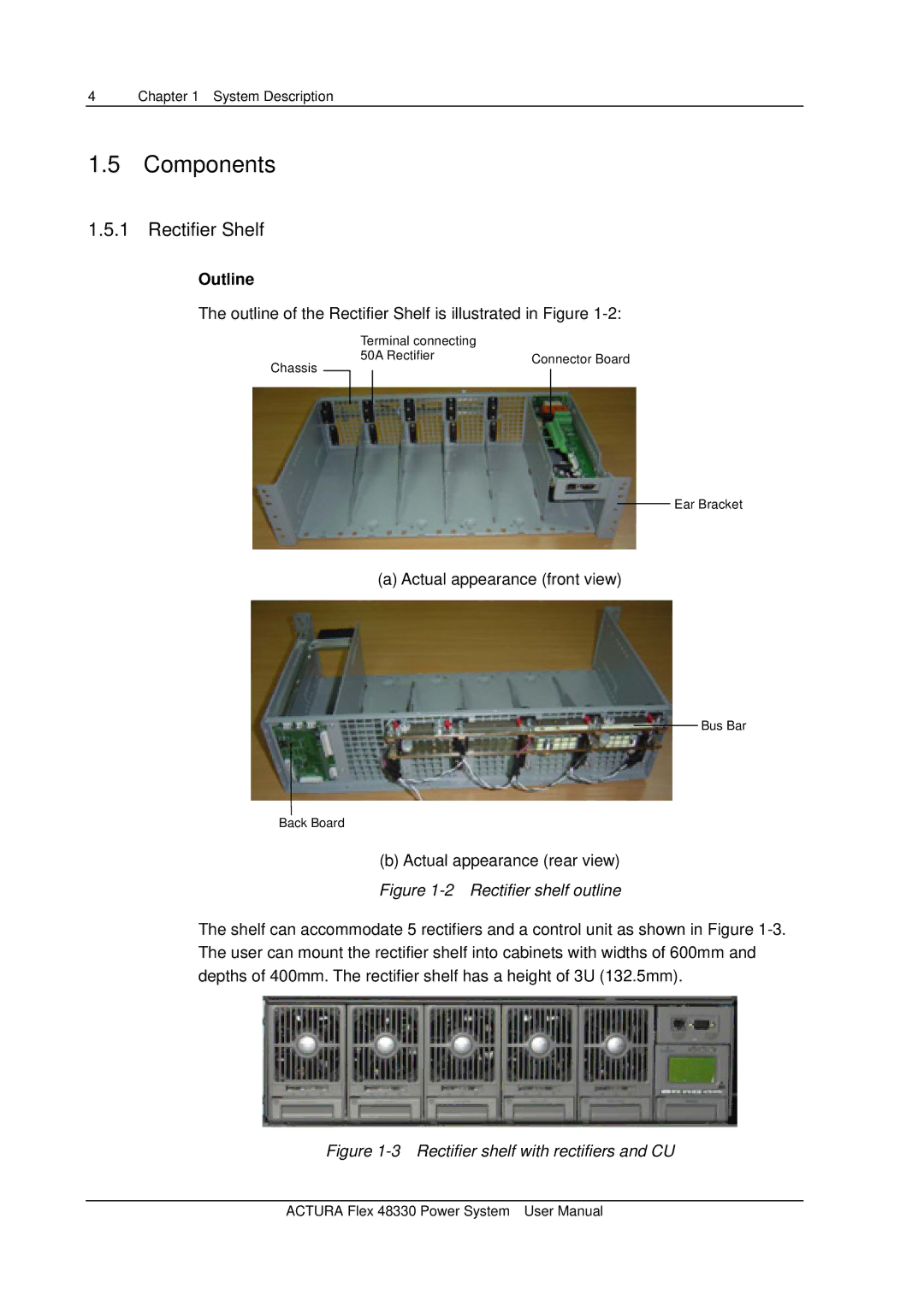 Emerson 48330 user manual Components, Rectifier Shelf, Outline 