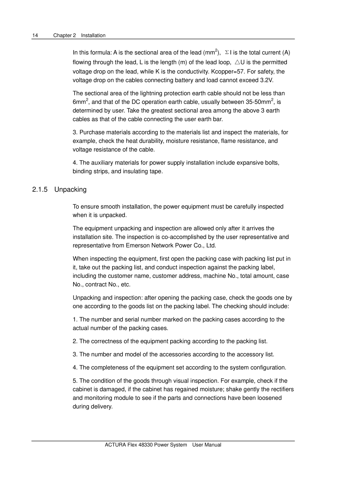 Emerson 48330 user manual Unpacking 