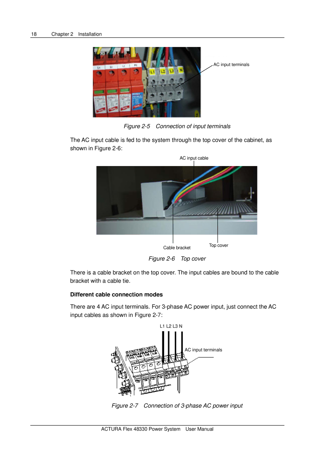 Emerson 48330 user manual Connection of input terminals, Different cable connection modes 