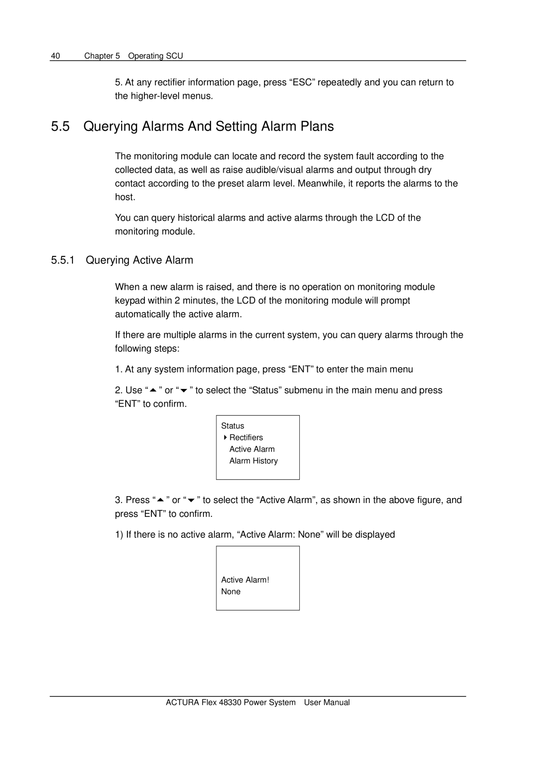 Emerson 48330 user manual Querying Alarms And Setting Alarm Plans, Querying Active Alarm 