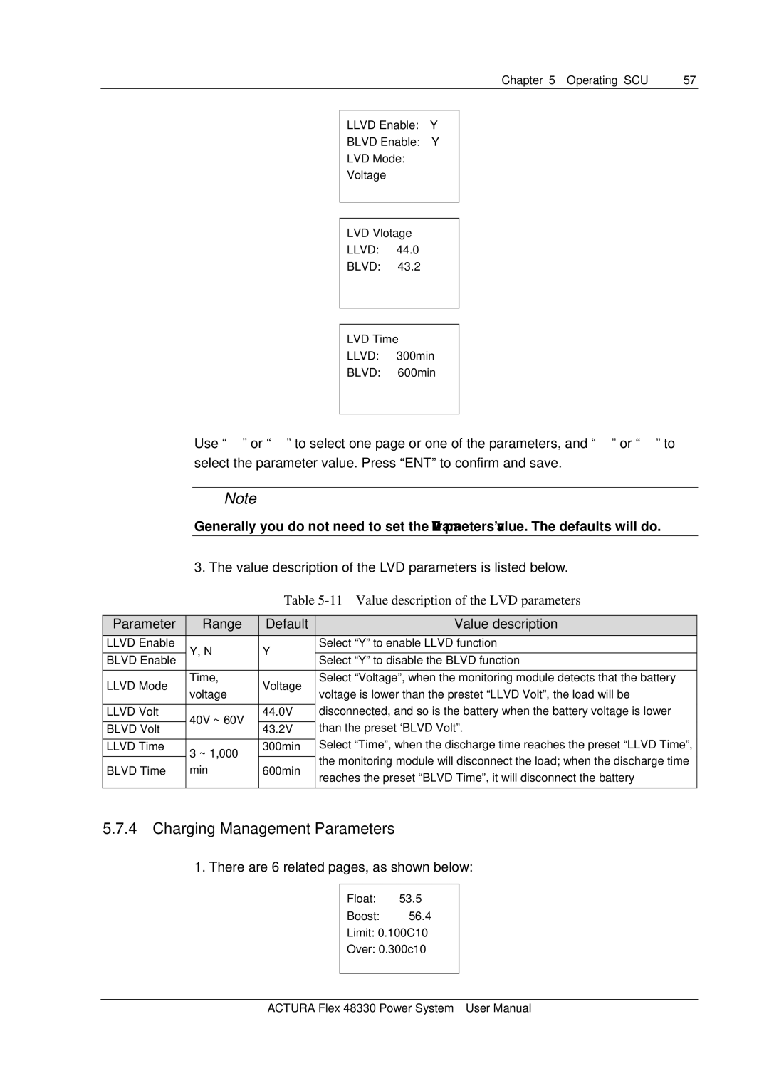 Emerson 48330 user manual Charging Management Parameters, There are 6 related pages, as shown below 