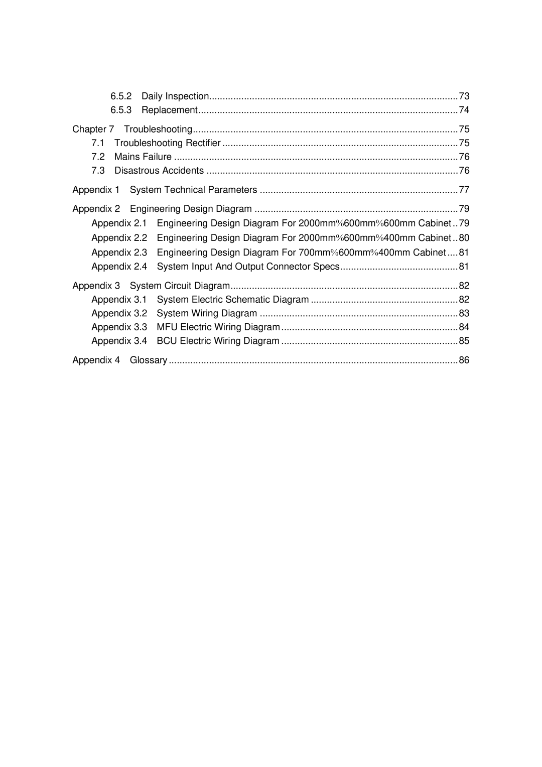 Emerson 48330 user manual Daily Inspection Replacement, Appendix 