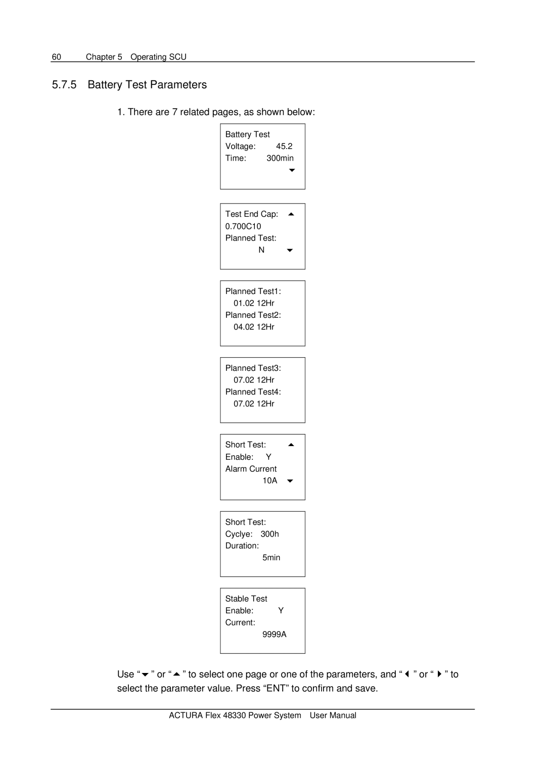 Emerson 48330 user manual Battery Test Parameters, There are 7 related pages, as shown below 