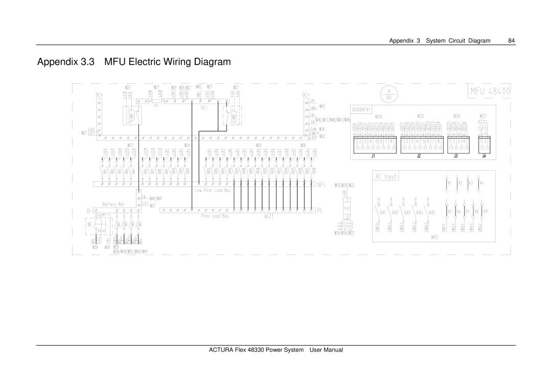 Emerson 48330 user manual Appendix 3.3 MFU Electric Wiring Diagram 