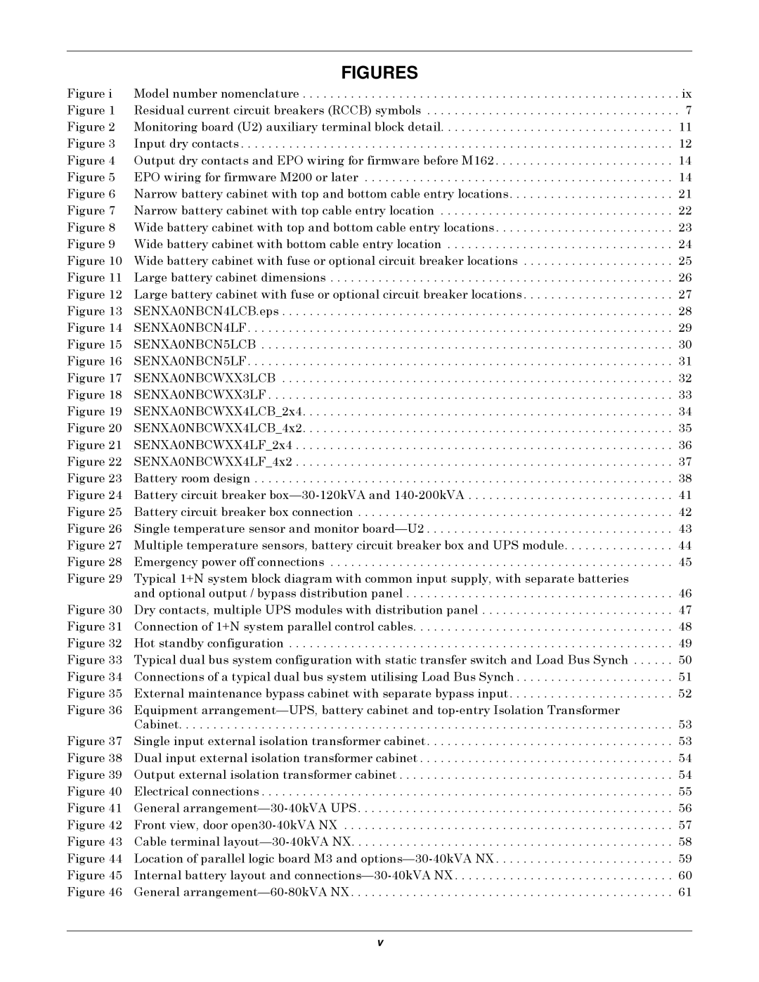 Emerson 400V, 50 and 60 Hz, 30-200kVA user manual Figures 