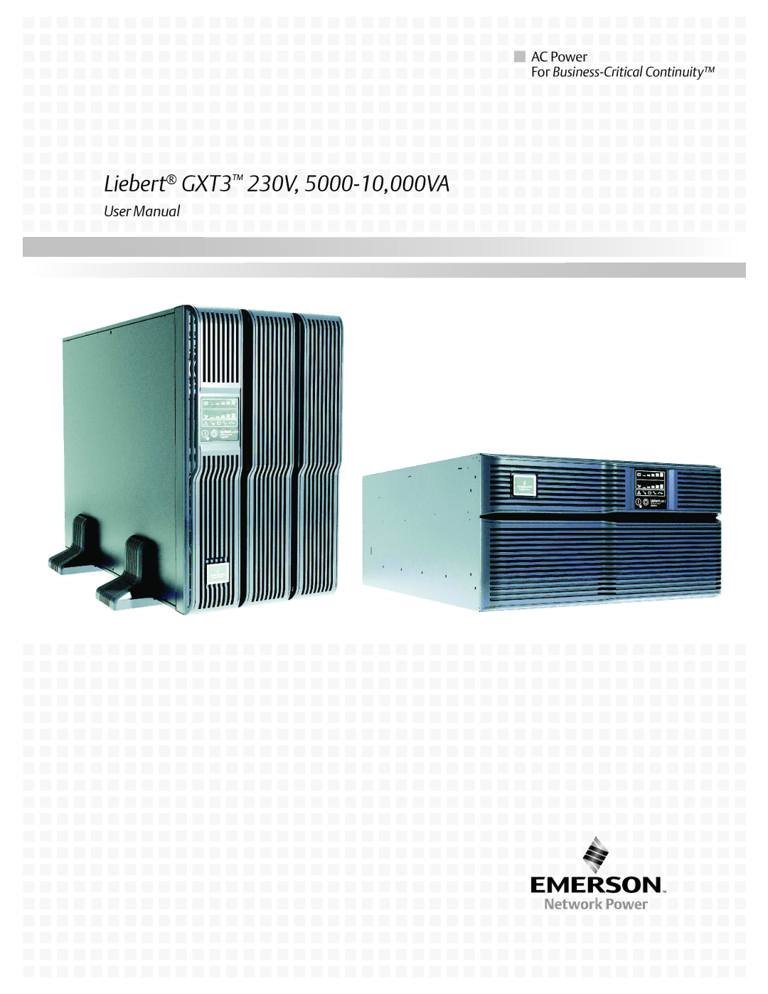 Emerson 000-VA user manual Liebert GXT3 230V,5000-10,000VA 