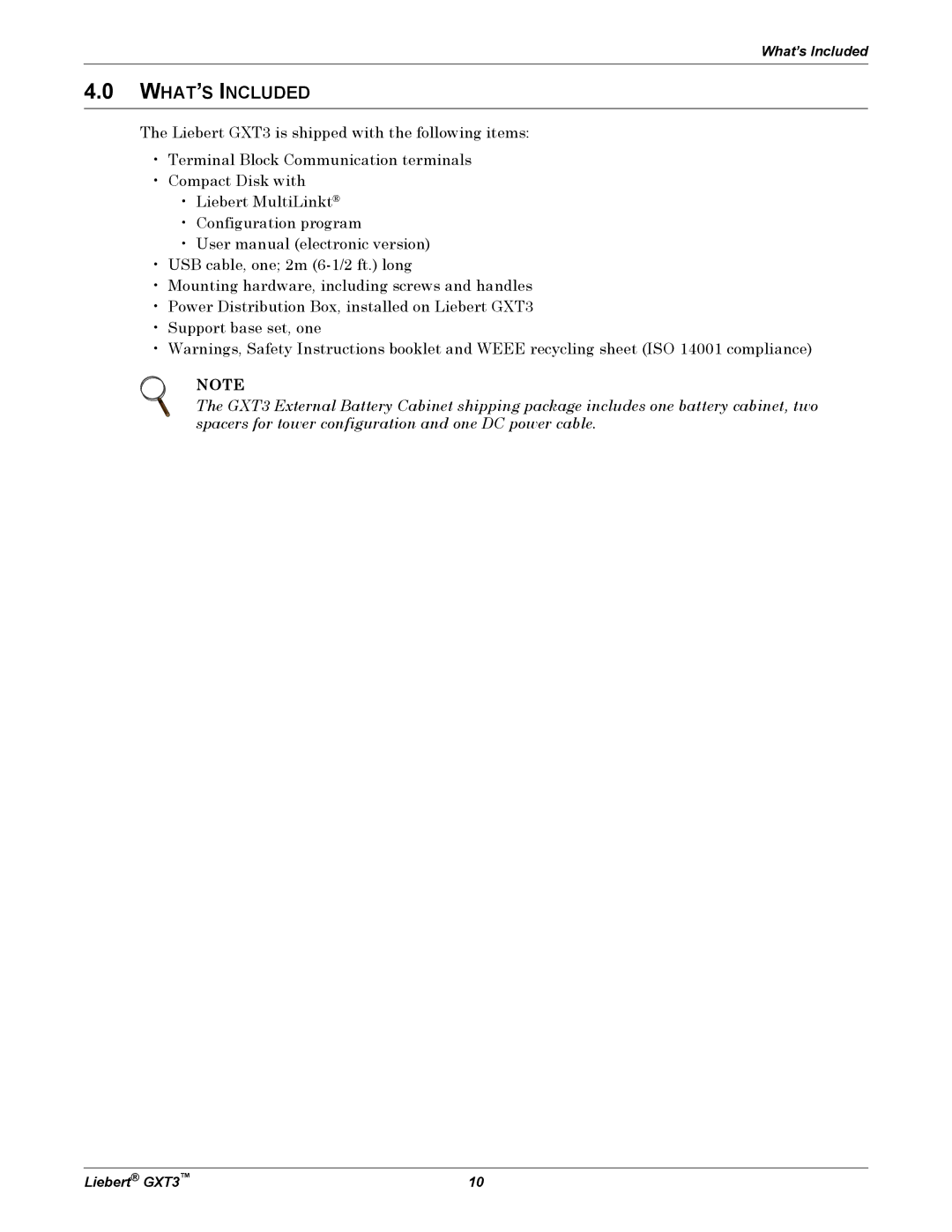 Emerson 000-VA, 5000-10, 230V user manual WHAT’S Included 