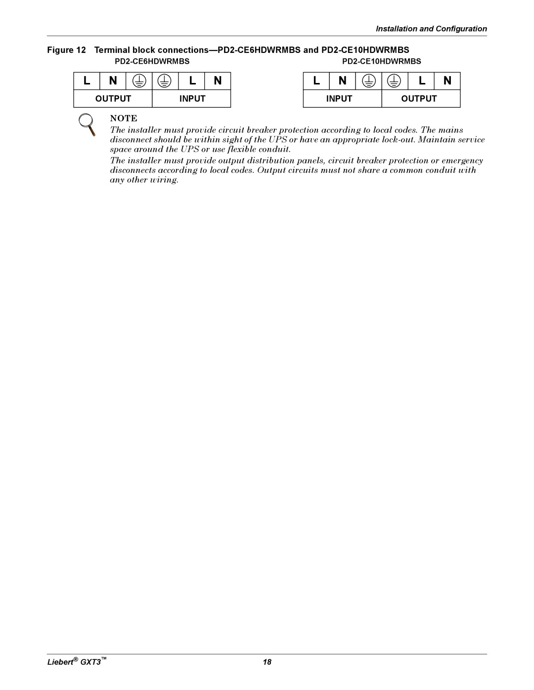 Emerson 5000-10, 000-VA, 230V user manual Output Input 