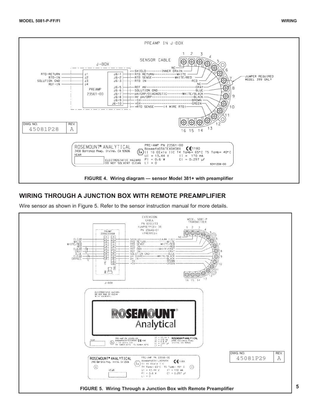 Emerson 5081-P-FF/FI instruction sheet 45081P28, 45081P29 