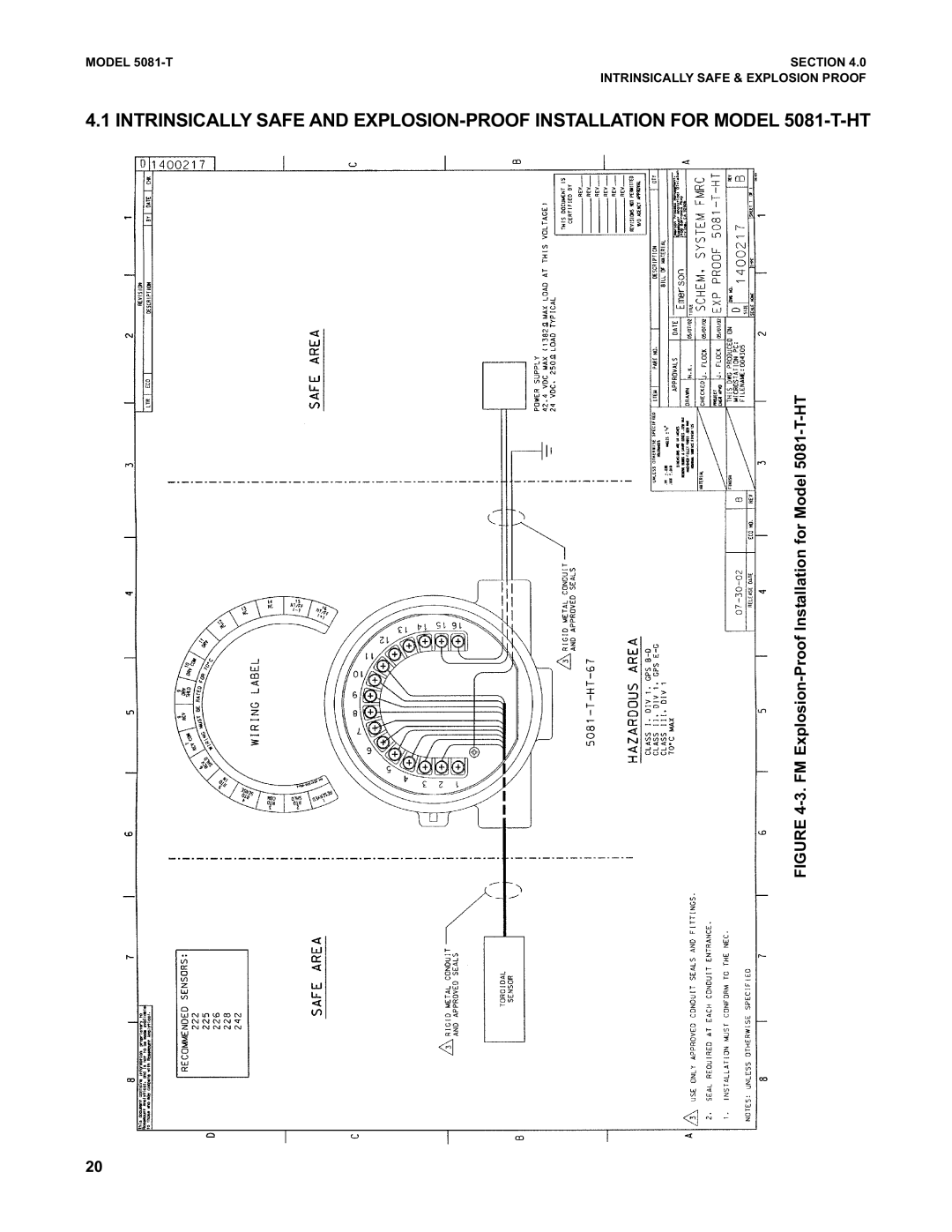 Emerson instruction manual FM Explosion-Proof Installation for Model 5081-T-HT 