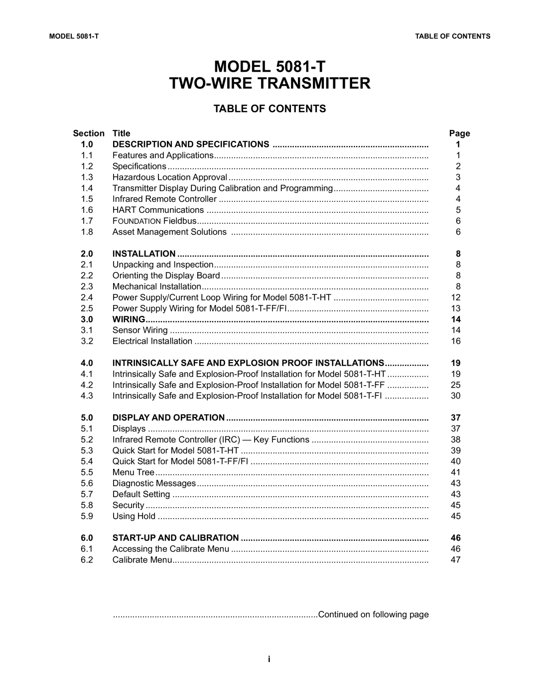 Emerson instruction manual Model 5081-T 