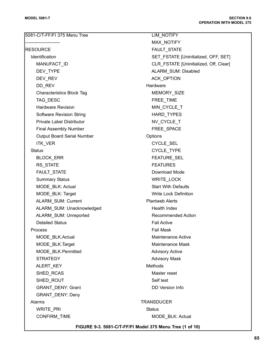 Emerson 5081-T Limnotify, Maxnotify, Resource Faultstate, Manufactid, Devtype, Devrev Ackoption Ddrev, Memorysize 