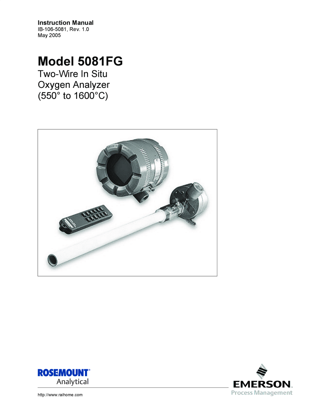 Emerson instruction manual Model 5081FG 