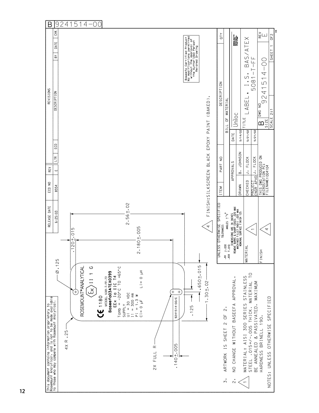 Emerson 5081T-FF/FI instruction sheet 