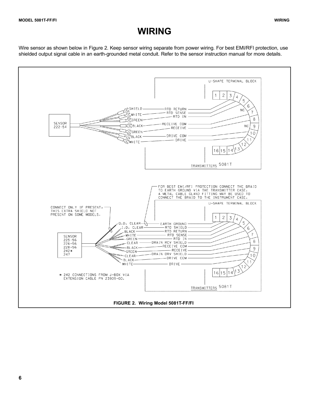 Emerson instruction sheet Wiring Model 5081T-FF/FI 