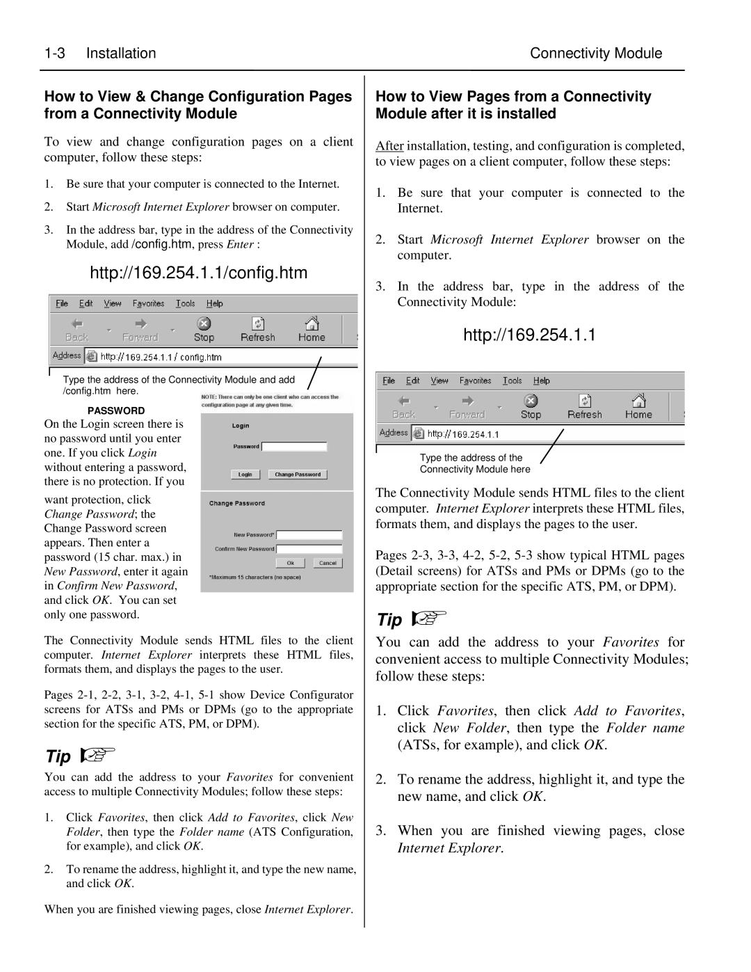 Emerson 5100 installation manual Http//169.254.1.1/config.htm, Installation Connectivity Module 