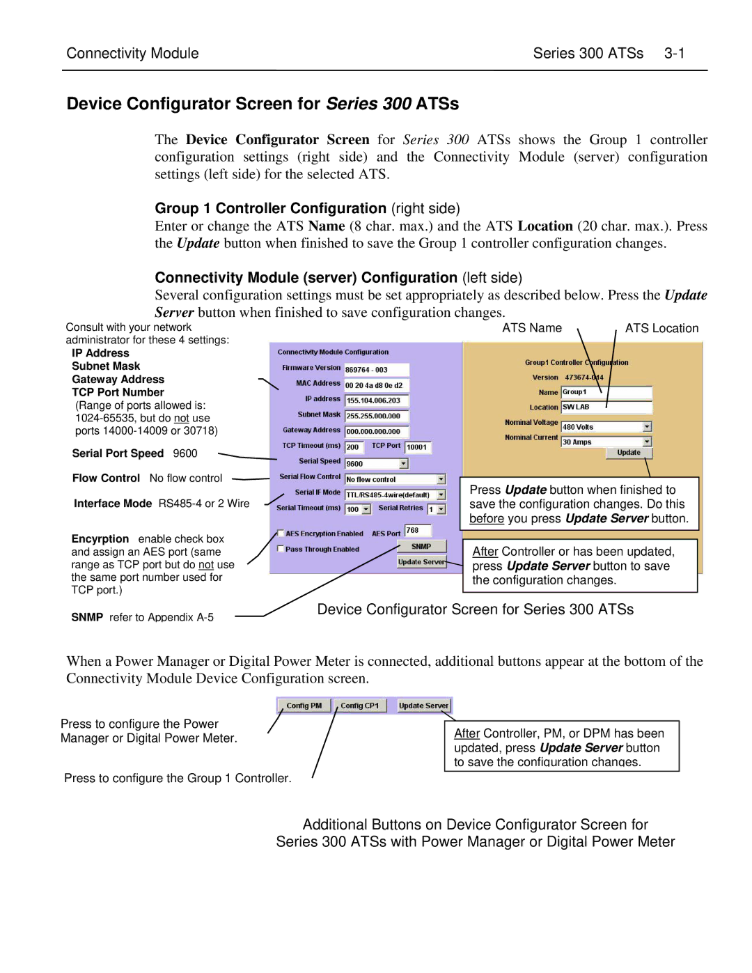 Emerson 5100 installation manual Device Configurator Screen for Series 300 ATSs, Connectivity Module Series 300 ATSs 