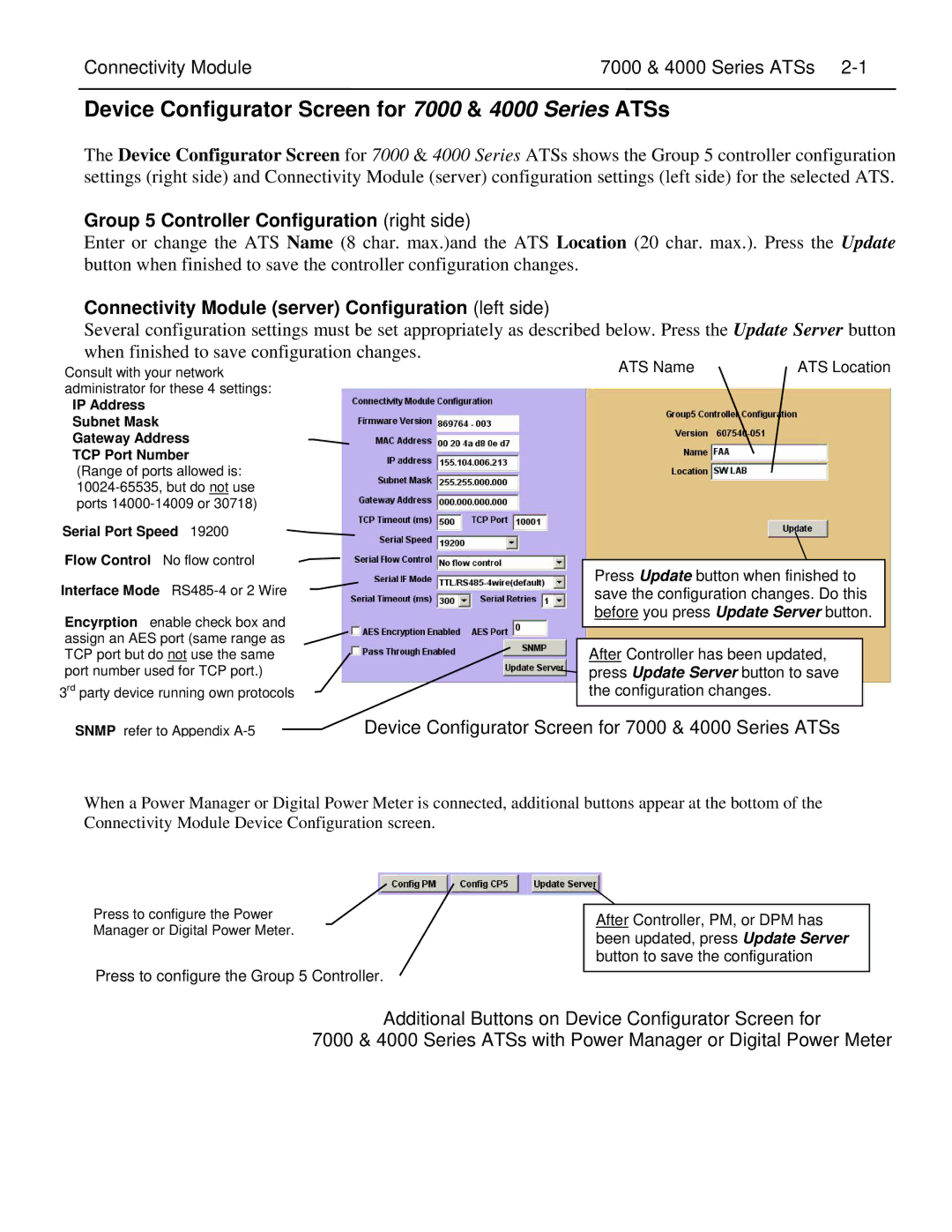 Emerson CATALOG 5150 Device Configurator Screen for 7000 & 4000 Series ATSs, Connectivity Module 7000 & 4000 Series ATSs 